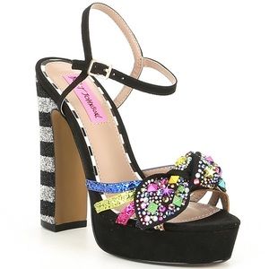 betsey johnson tobie embellished platform sandals